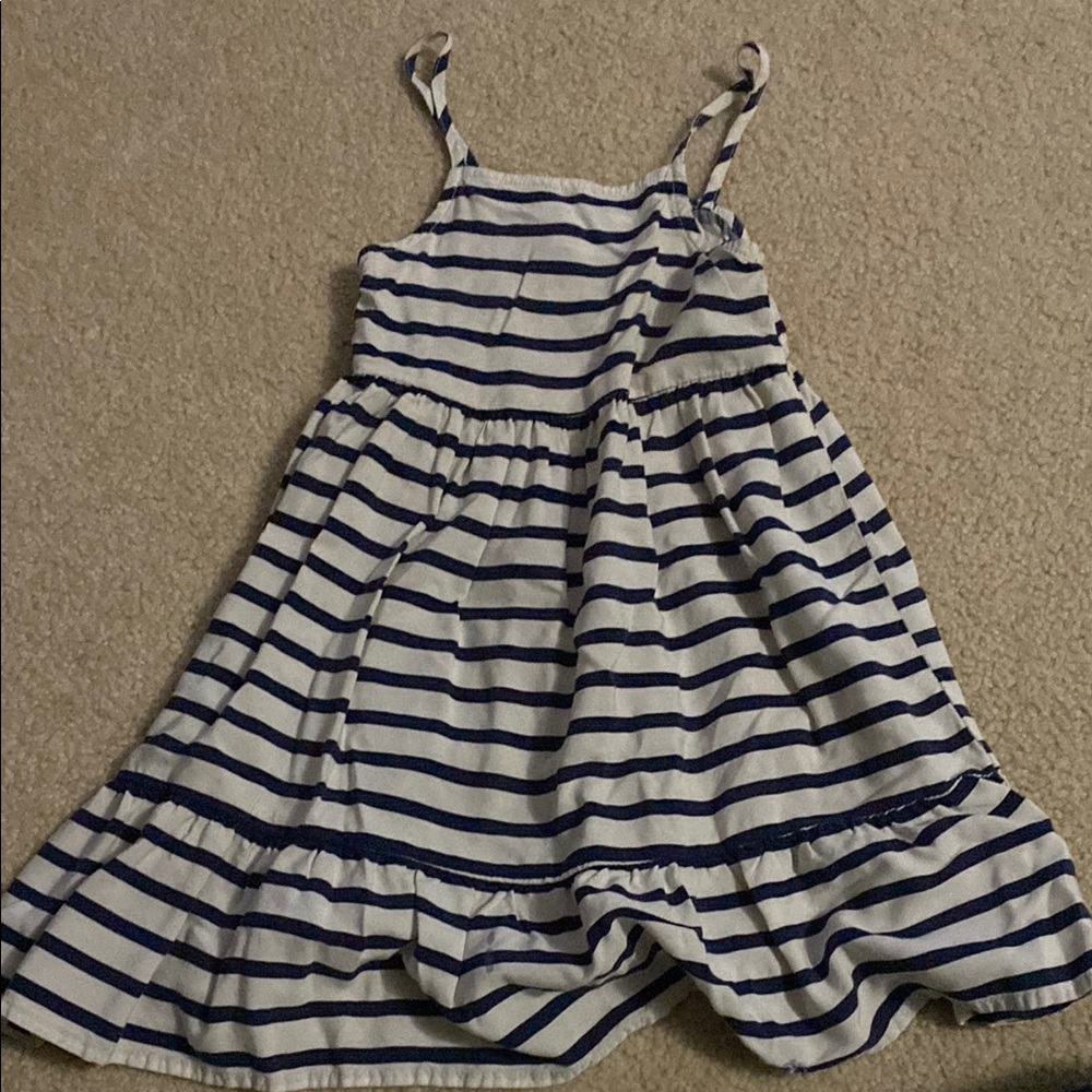 Navy and White Striped Kids Dress